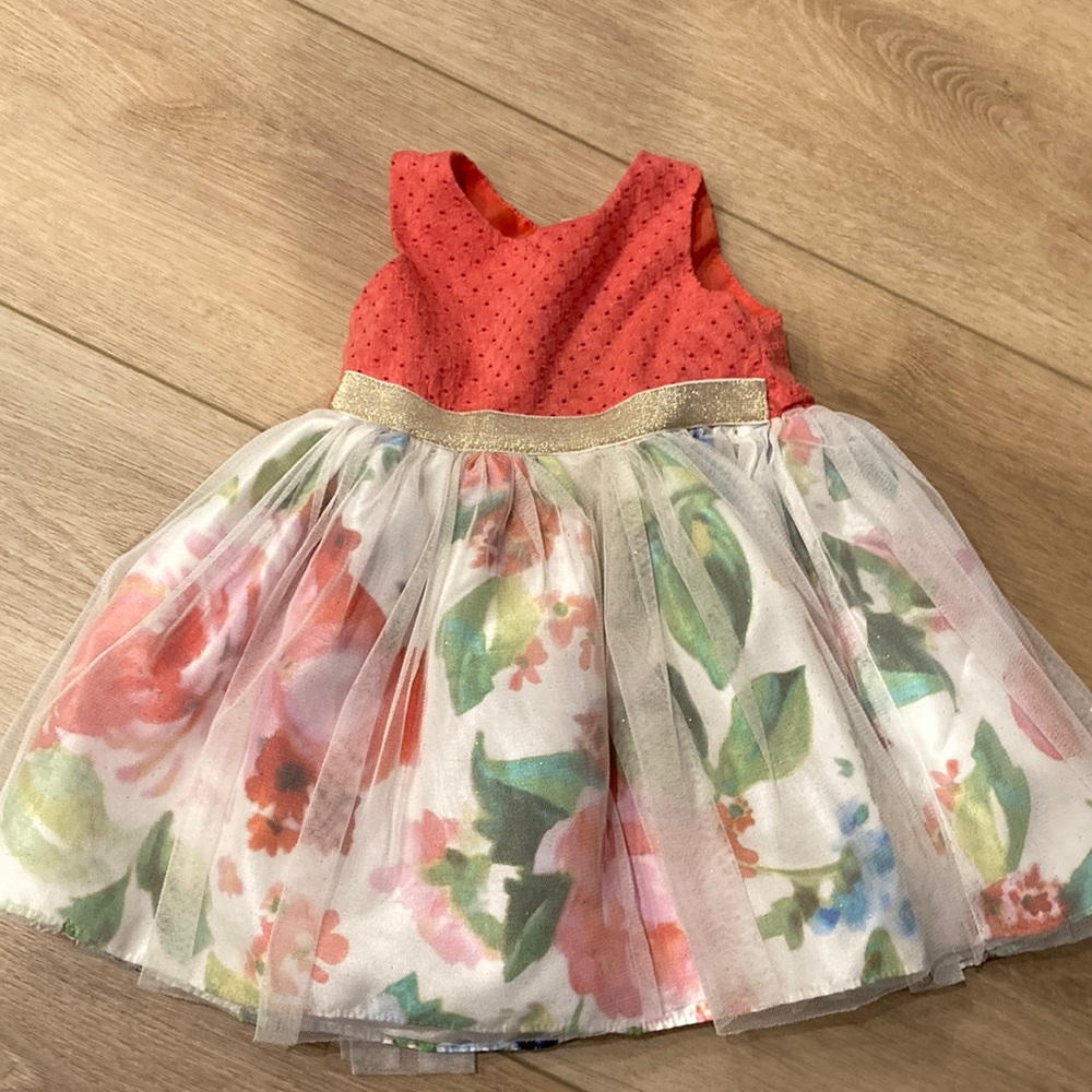Toddler 3T coral and floral dress